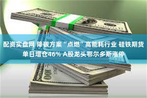 配资实盘网 降碳方案“点燃”高能耗行业 硅铁期货单日增仓46% A股龙头鄂尔多斯涨停