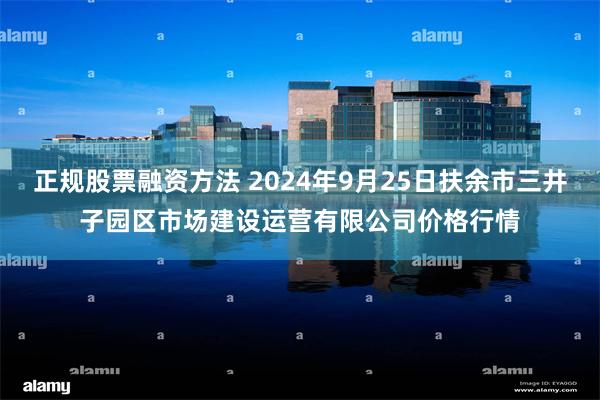 正规股票融资方法 2024年9月25日扶余市三井子园区市场建设运营有限公司价格行情