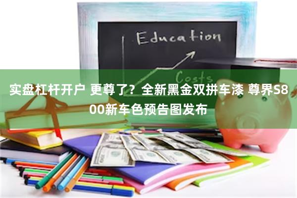 实盘杠杆开户 更尊了？全新黑金双拼车漆 尊界S800新车色预告图发布