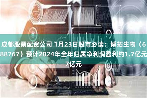 成都股票配资公司 1月23日股市必读：博拓生物（688767）预计2024年全年归属净利润盈利约1.7亿元